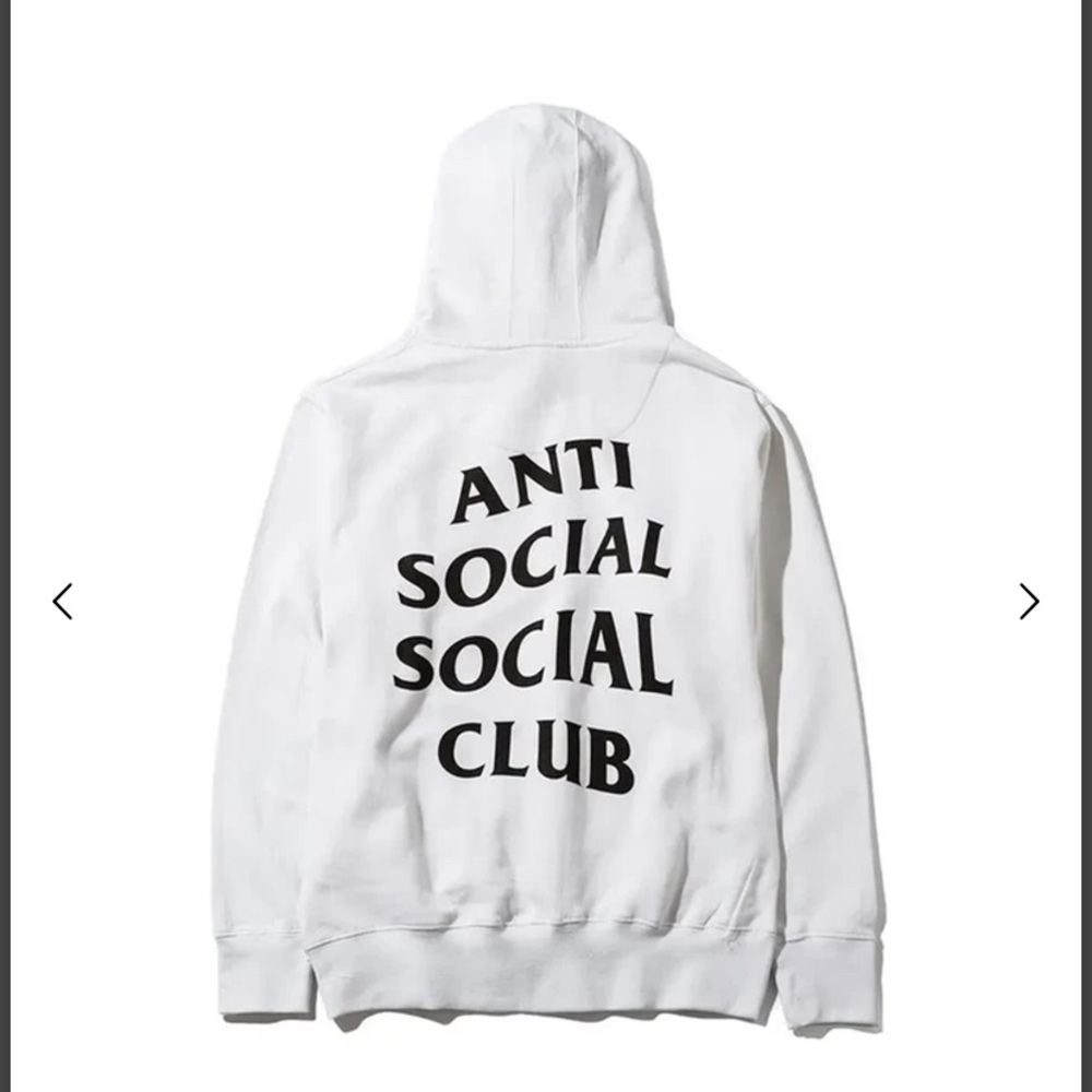 Anti-social social club hoodie, white, size XS.